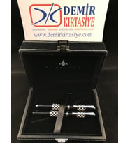 Steelpen Force Serisi 8601 Siyah Beyaz Dolma Kalem+Tükenmez Kalem