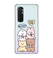 Xiaomi Mi Note 10 Lite Uyumlu Sevimli Ayıcıklar Desenli Şeffaf Telefon Kılıfı