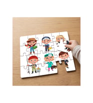 Meslekleri Öğreniyorum Tasarımlı 24 Parça Ahşap Çocuk Puzzle MPK1103