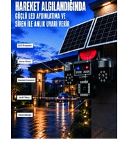 4 Kameralı 4G SIM Kart Destekli Güneş Enerjili Akıllı Güvenlik Kamerası