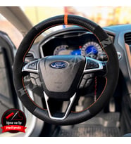 Ford Mondeo Mk5 Dikme Direksiyon Kılıfı Alcantara Süet Mat Karbon Taba Yüzük ve Dikiş 2014-2022