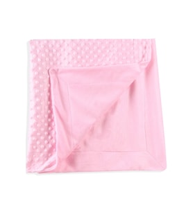 ŞMTSTYLE Pembe Nohut Kabartmalı Astarlı Bebek Battaniyesi