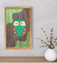 BK Home Baykuş Dekoratif Retro Ahşap Tablo-3