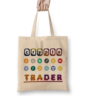 Crypto Trader Bitcoin & Cryptocurrency Blockchain Bez Çanta Uzun Saplı