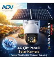 Geceyi Gündüz Gösteren Starlight Çift Panelli 4g Aov Solar Kamera