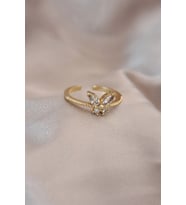 Mey İthalat® Ayarlamalı Renk Metal Zirkon Taş ve Kristal Taşlı Kelebek Model Yüzük