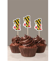 İş Makinası Temalı * 1 (bir) Yaşında Cupcake Süsü '10lu