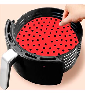 Renkli Isıya Dayanıklı Yıkanılabilir Silikon Fırın Ve Airfryer Yuvarlak Pişirme Matı 20 Cm