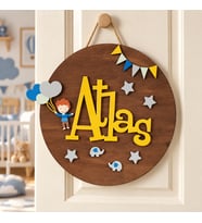 Gifties Ahşap Bebek Odası Kapı Süsü - 9