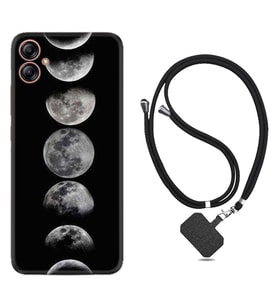 Samsung Galaxy A04E Kılıf Resimli Boyun Askılı İpli Desenli Silikon Great Moons 1354