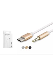 HADRON HDX1007 TYEP-C (M) TO AUX3.5 (M) KABLO BEYAZ-GOLD 1MT