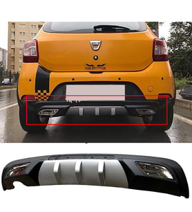Dacia Sandero Difüzör Difizör Gri + Kare Egzoz Görünüm C Tip