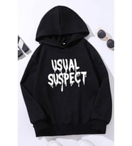 Çocuk Usual Suspect Baskılı Sweatshirt (Siyah)