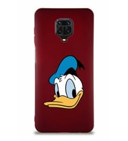 Xiaomi Redmi Note 9S Soft Premier Kapak Donald Duck-B Tasarımlı Silikon Kılıf - Mürdüm (Şeffaf)