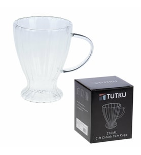 Çift Cidarlı Cam Kupa 350 ml