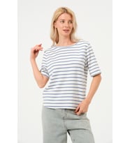 Kadın Çizgili Tişört Oversize T-shirt