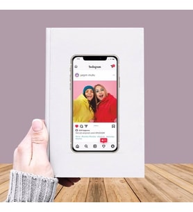 Fotoğraf Baskılı İnstagram Temalı Deri Kaplı Defter-028