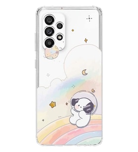 Samsung Galaxy A33 Uyumlu Sevimli Köpek Desenli Şeffaf Telefon Kılıfı