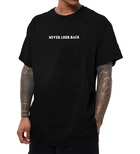 Erkek Bisiklet Yaka Kısa Kol Baskılı T-shirt - Siyah