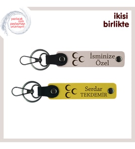 Vatan Sevgisi Dolu Aşk Hediyesi Üç Hilal, Evlilik Yıldönümüne Özel Anahtarlık, Pudra-Sarı
