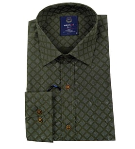 Erkek Slim Fit Puantiye Gömlek Bgl-st00887 (Haki)