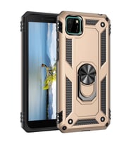 Durukar® Huawei Y5P Kılıf Sofya Yüzüklü Silikon Kapak - Gold