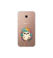 Samsung Galaxy J4+ Plus ile Uyumlu Splash Kirpi Tasarımlı Şeffaf Silikon Kılıf