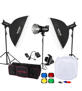 Godox SK400 3'lü Paraflaş Set + Çekim Çadırı 60x60cm
