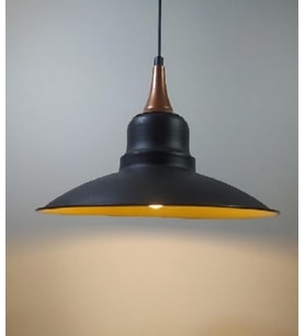 RİOLİGHT RETRO TEKLİ METAL SARKIT ÇAP: 30CM (Siyah)