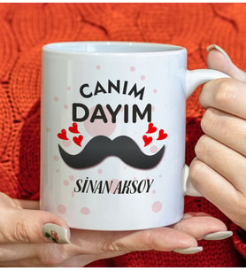 BK Gift Kişiye Özel Canım Dayım Tasarımlı Beyaz Kupa Bardak, Doğum Günü Hediyesi