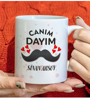 BK Gift Kişiye Özel Canım Dayım Tasarımlı Beyaz Kupa Bardak, Doğum Günü Hediyesi