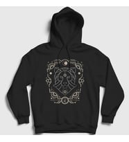 Presmono Unisex Siyah Leo Zodiac Hediye Aslan Burcu Kapüşonlu Sweatshirt 527600tt