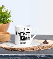 Kişiye Özel Babalar Günü Temalı Türk Kahvesi Fincanı