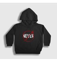 Presmono Unisex Çocuk Siyah Never Metallica Kapüşonlu Sweatshirt 67548tt