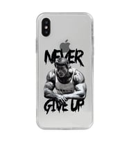 Iphone Xsmax Uyumlu Arnold Fitness Never Give Up Desenli Şeffaf Telefon Kılıfı
