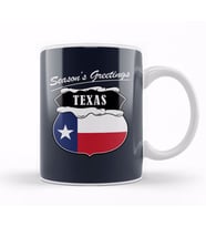 Seasons Greetings Texas Christmas Kupa Bardak Porselen