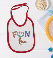 BK Kids Fun Tasarımlı Kırmızı Bebek Mama Önlüğü-1