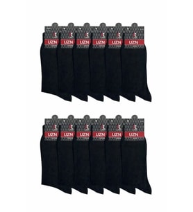 5 Adet Süper Ekonomik Siyah Erkek Pamuklu Çorap, Uzun Desensiz Pamuklu Çorap Unisex