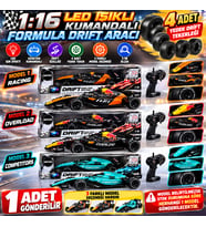 LED Işıklı Kumandalı Formula Drift Aracı 4 Yedek Tekerlekli 3 Model Seçenekli Yarış Arabası