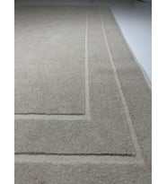 Ender Home 50x90 Paspas Bej Pamuklu Bukle Çerçeve Desen Banyo Ayak Paspası