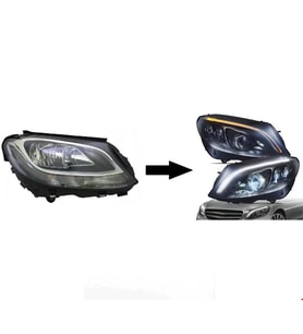MERCEDES - W205 2014- HALOJEN İÇİN 2019- LED FAR DÖNÜŞÜM SETİ