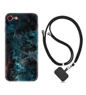 Apple iPhone 5 6 7 8 Plus Se XR Kılıf Boyun Askılı Silikon Colorful Abstract 1384
