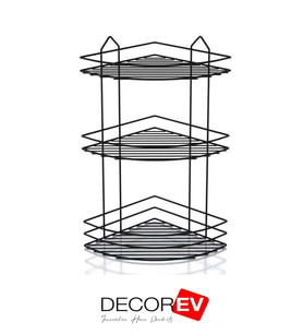 Decorev DC-5020 Dekoratif Paslanmaz Siyah Üç Katlı Banyo Köşeliği