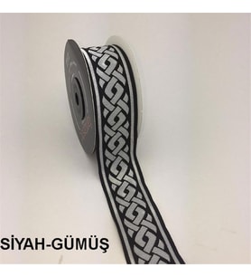35069-Bordür - 10 mt Siyah-Gümüş