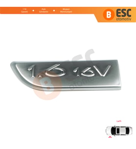 Renault Megane MK2 Scenic MK2 için Sol Krom 1.6 16V Monogram Amblemi Yazısı 8200209130