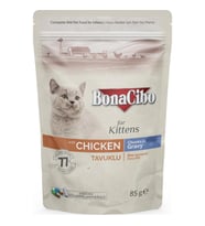 BonaCibo Pouch Tavuklu Yavru Kedi Konservesi 85 gr