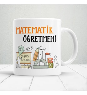 Matematik Öğretmeni Yazılı Öğretmenler Günü Hediyelik Baskılı Kupa