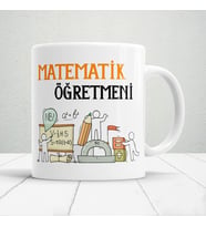 Matematik Öğretmeni Yazılı Öğretmenler Günü Hediyelik Baskılı Kupa
