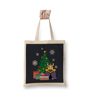 King Asgore Around The Christmas Tree Undertale Beyaz Bez Çanta Uzun Saplı Alışveriş Çantası