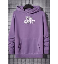 Unisex Usual Suspect Sırt Baskılı Sweatshirt (Lila)